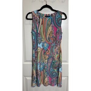 NWT Tommy Hilfiger Women's Paisley Sleeveless Dress‎ Size 4 Colorful Boho Chic